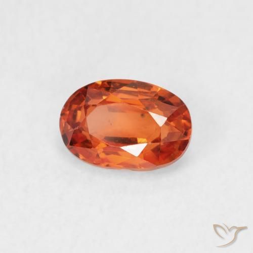 0.68 ct Orange Sapphire Stone, Natural Sapphire in Oval Facet Shape for Sale