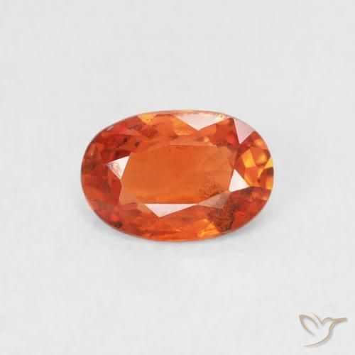 0.57ct Natural Fire Orange Sapphire, Oval, VS