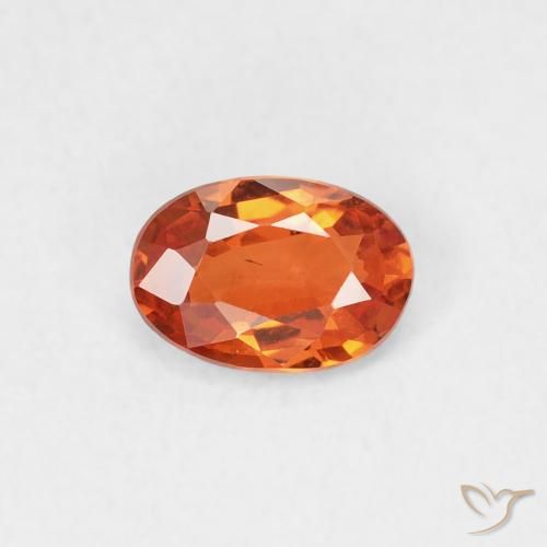 0.52ct Natural Amber Orange Sapphire, Oval, VVS-VS