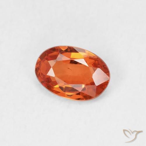 0.52 ct Orange Sapphire Stone, Natural Sapphire in Oval Facet Shape for Sale