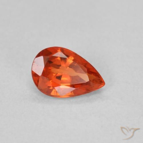 0.52 ct Red Sapphire Stone, Natural Sapphire in Pear Facet Shape for Sale