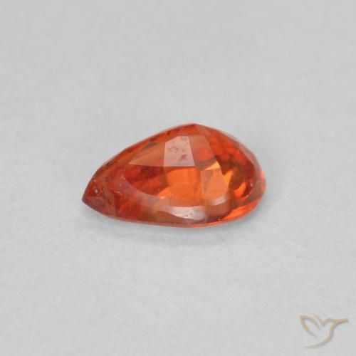 Sapphire Gemstone in 6 x 4 mm (calibrated) Size for Sale, Sapphire Stone in Reddish Orange Color