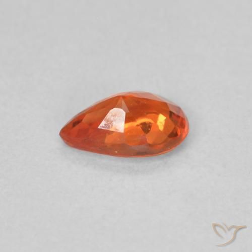 Sapphire Gemstone in 5.9 x 3.8 mm Size for Sale, Sapphire Stone in Reddish Orange Color