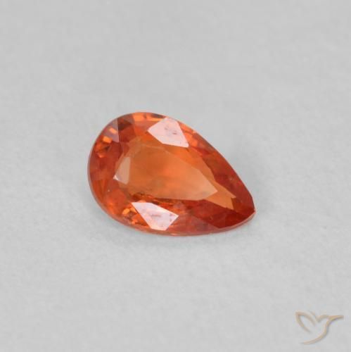 0.40 ct Red Sapphire Stone, Natural Sapphire in Pear Facet Shape for Sale