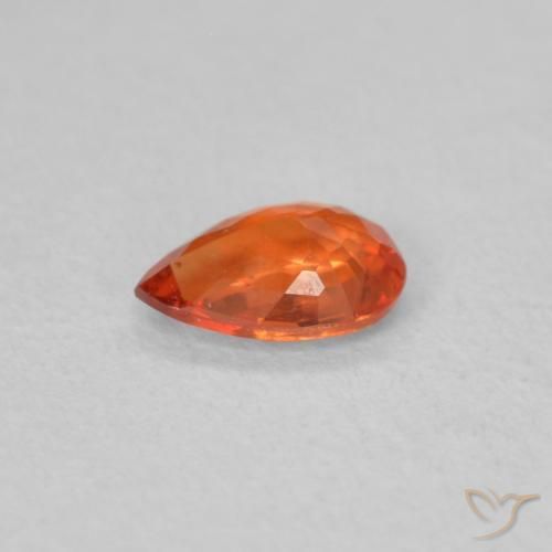 Sapphire Gemstone in 5.7 x 3.8 mm Size for Sale, Sapphire Stone in Reddish Orange Color