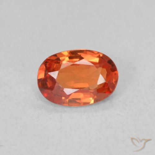 0.54ct Natural Reddish Orange Sapphire, Oval, VS