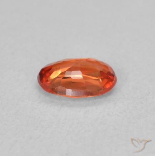 Sapphire Gemstone in 6 x 4 mm (calibrated) Size for Sale, Sapphire Stone in Reddish Orange Color