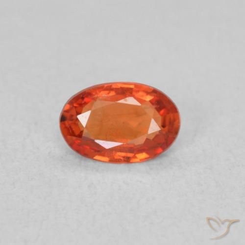 0.41ct Natural Reddish Orange Sapphire, Oval, VVS-VS