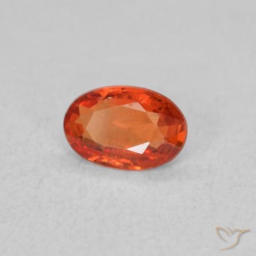 0.41 ct Red Sapphire Stone, Natural Sapphire in Oval Facet Shape for Sale