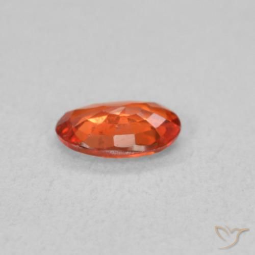 Sapphire Gemstone in 5.6 x 3.8 mm Size for Sale, Sapphire Stone in Reddish Orange Color