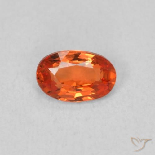 0.53ct Natural Reddish Orange Sapphire, Oval, VVS-VS