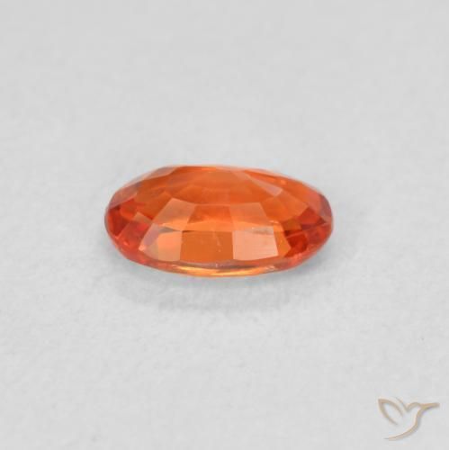 Sapphire Gemstone in 5.9 x 3.8 mm Size for Sale, Sapphire Stone in Reddish Orange Color