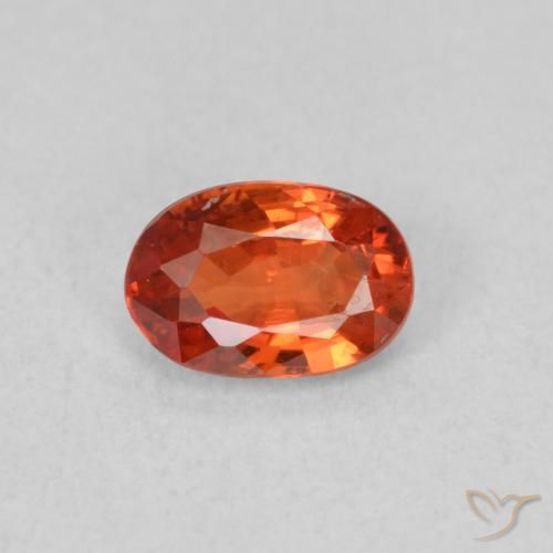 0.57ct Natural Reddish Orange Sapphire, Oval, VS
