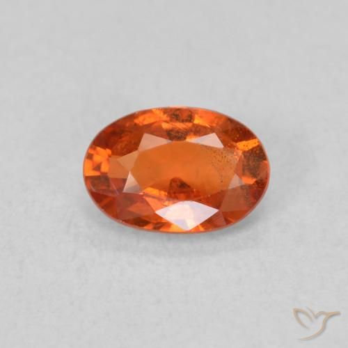 0.65ct Natural Reddish Orange Sapphire, Oval, VS