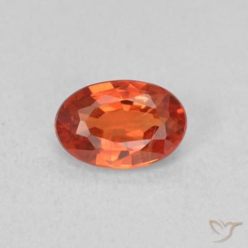 0.71ct Natural Reddish Orange Sapphire, Oval, VS