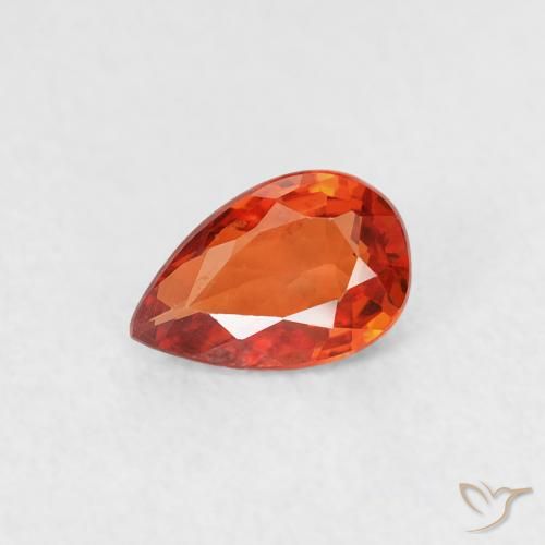 0.49ct Natural Reddish Orange Sapphire, Pear Shape, VVS
