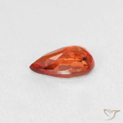 Sapphire Gemstone in 6 x 4 mm (calibrated) Size for Sale, Sapphire Stone in Reddish Orange Color