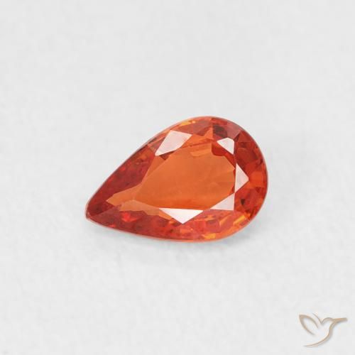 0.49ct Natural Reddish Orange Sapphire, Pear Shape, VVS