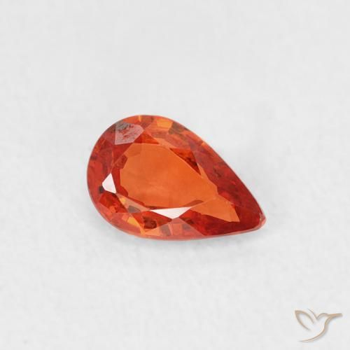 0.49 ct Red Sapphire Stone, Natural Sapphire in Pear Facet Shape for Sale