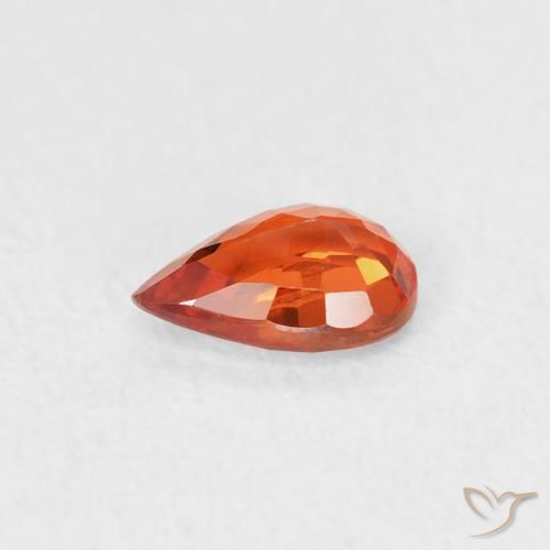 Sapphire Gemstone in 6 x 4 mm (calibrated) Size for Sale, Sapphire Stone in Reddish Orange Color