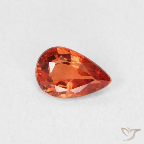 0.39ct Natural Reddish Orange Sapphire, Pear Shape, VVS