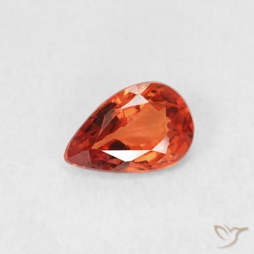 0.39 ct Red Sapphire Stone, Natural Sapphire in Pear Facet Shape for Sale