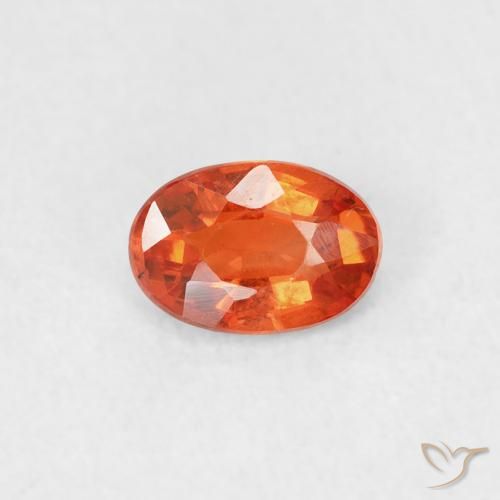 0.53ct Natural Reddish Orange Sapphire, Oval, VVS