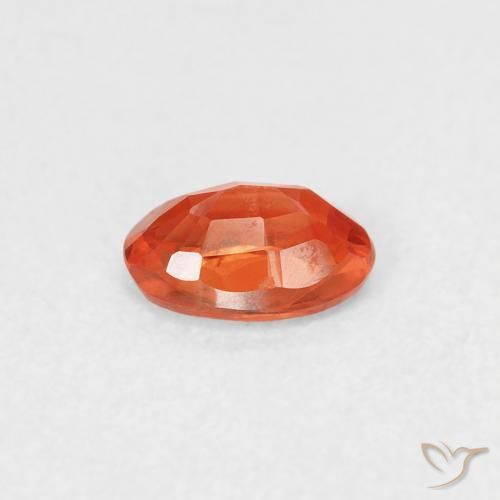 Sapphire Gemstone in 5.7 x 3.9 mm Size for Sale, Sapphire Stone in Reddish Orange Color