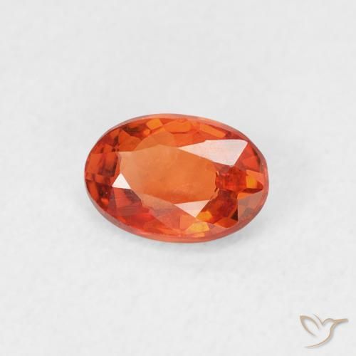 0.53 ct Orange Sapphire Stone, Natural Sapphire in Oval Facet Shape for Sale