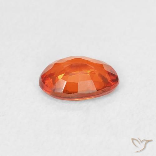 Sapphire Gemstone in 6 x 4 mm (calibrated) Size for Sale, Sapphire Stone in Reddish Orange Color