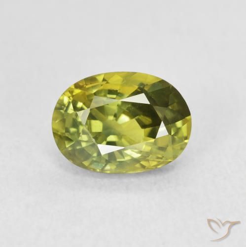 2.04ct Natural Yellowish Green Sapphire, Oval, VVS-VS