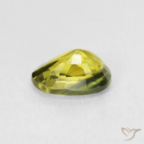 Sapphire Gemstone in 8.4 x 6.1 mm Size for Sale, Sapphire Stone in Yellowish Green Color