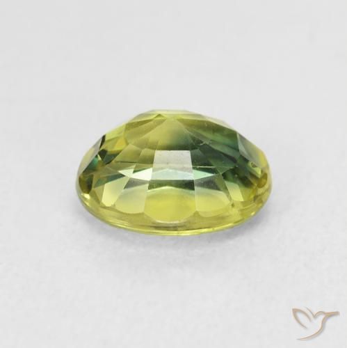 Sapphire Gemstone in 7.7 x 6.4 mm Size for Sale, Sapphire Stone in Medium Light Green Color