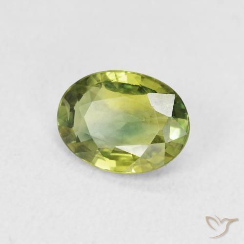 1.51 ct Green Sapphire Stone, Natural Sapphire in Oval Facet Shape for Sale