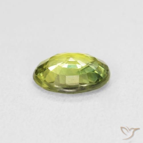 Sapphire Gemstone in 8 x 6 mm (calibrated) Size for Sale, Sapphire Stone in Light Forest Green Color