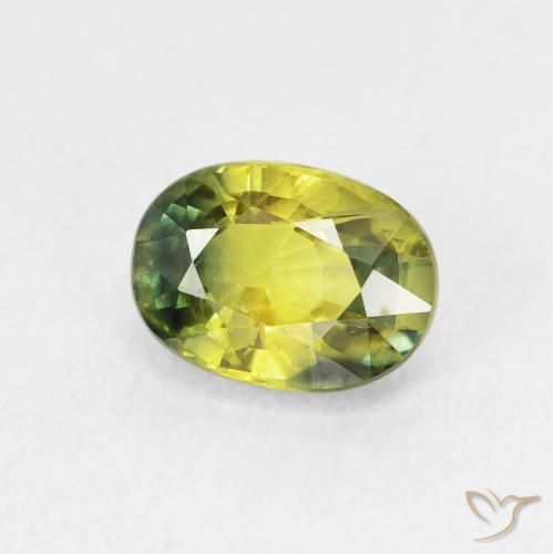 1.75 ct Green Sapphire Stone, Natural Sapphire in Oval Facet Shape for Sale
