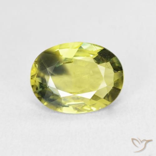 2.54ct Natural Green Yellow Sapphire, Oval, VVS-VS