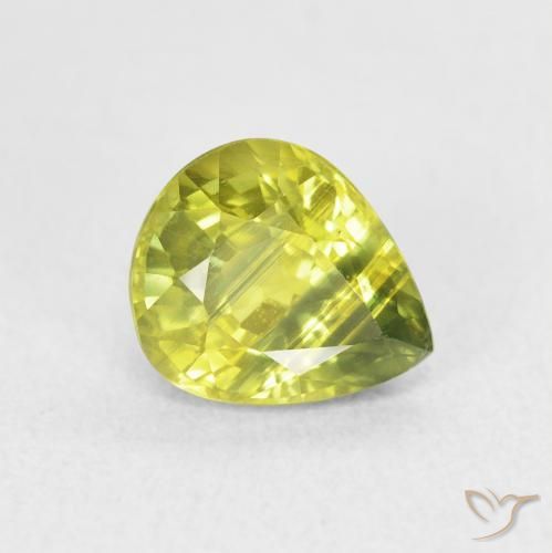 1.99ct Natural Medium Yellow Sapphire, Pear Shape, VVS-VS
