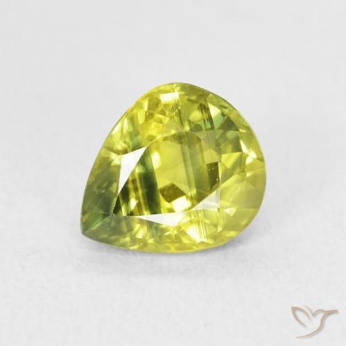 1.99 ct Yellow Sapphire Stone, Natural Sapphire in Pear Facet Shape for Sale