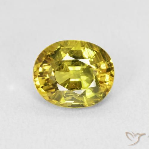 2.31ct Natural Medium Yellow Sapphire, Oval, VVS-VS