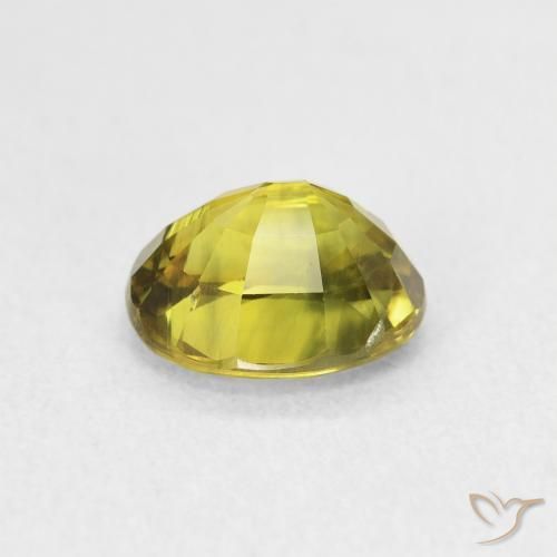 Sapphire Gemstone in 8.2 x 6.8 mm Size for Sale, Sapphire Stone in Medium Yellow Color