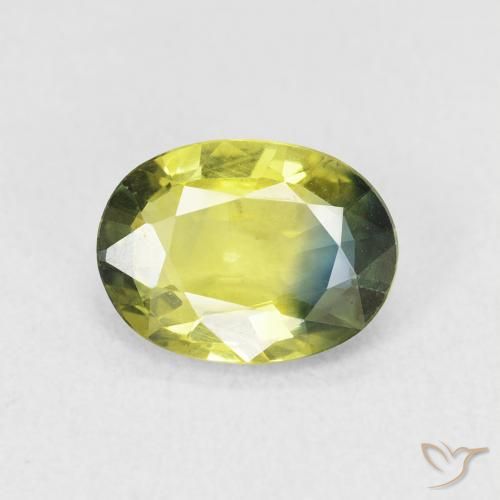 1.83ct Natural Green Yellow Sapphire, Oval, VVS-VS
