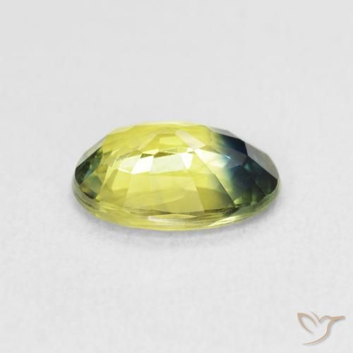 Sapphire Gemstone in 9 x 6.7 mm Size for Sale, Sapphire Stone in Green Yellow Color