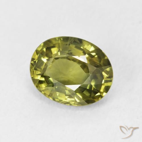 2.25 ct Green Sapphire Stone, Natural Sapphire in Oval Facet Shape for Sale