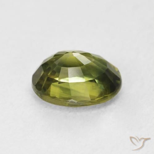 Sapphire Gemstone in 8.5 x 6.8 mm Size for Sale, Sapphire Stone in Dark Green Color