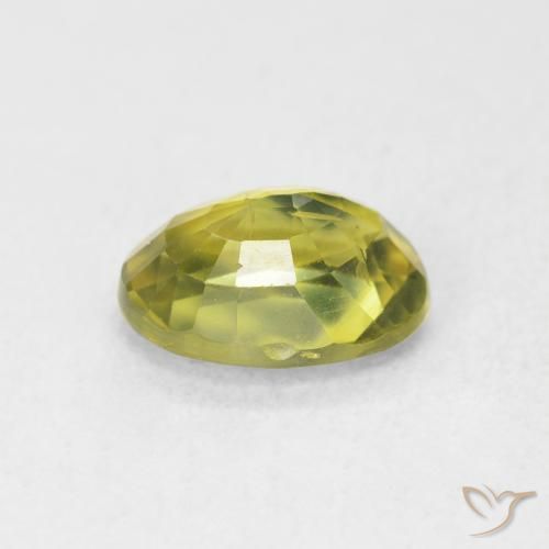 Sapphire Gemstone in 9 x 7 mm (calibrated) Size for Sale, Sapphire Stone in Medium Yellow Color