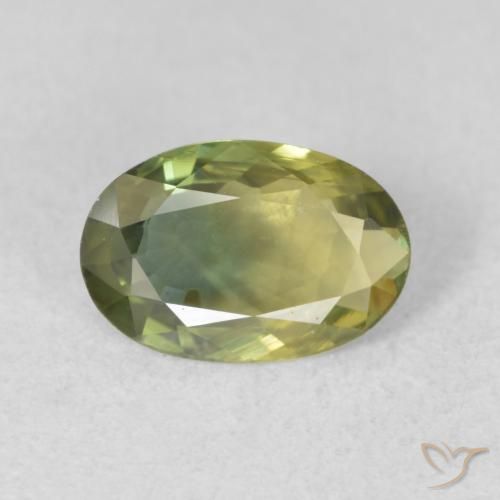 1.24ct Natural Yellowish Green Sapphire, Oval, VVS