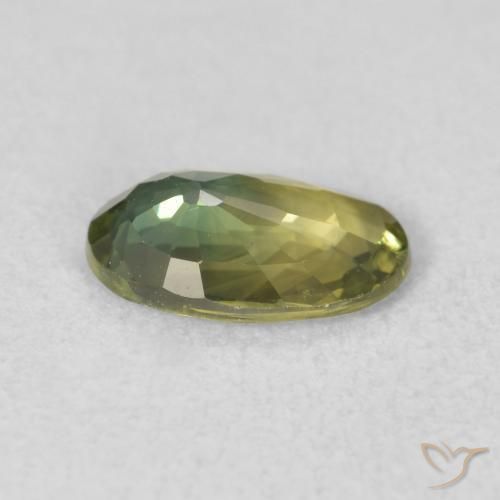 Sapphire Gemstone in 8.6 x 5.8 mm Size for Sale, Sapphire Stone in Yellowish Green Color