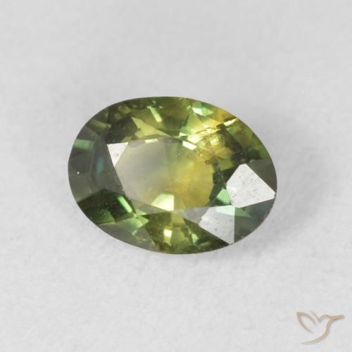 1.37 ct Green Sapphire Stone, Natural Sapphire in Oval Facet Shape for Sale