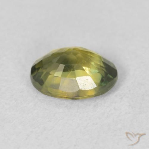 Sapphire Gemstone in 7.5 x 5.6 mm Size for Sale, Sapphire Stone in Forest Green Color